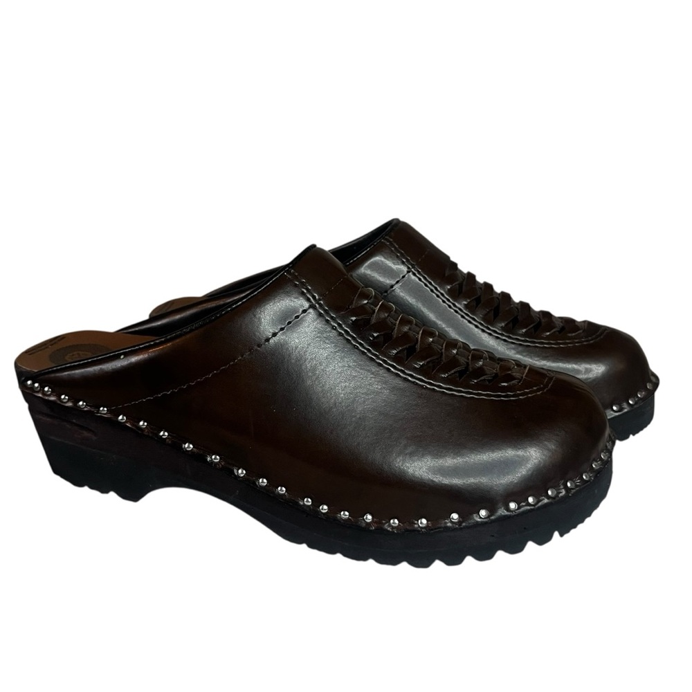 Troentorp Wright brown braided leather clogs - size 39 - Picture 4 of 10